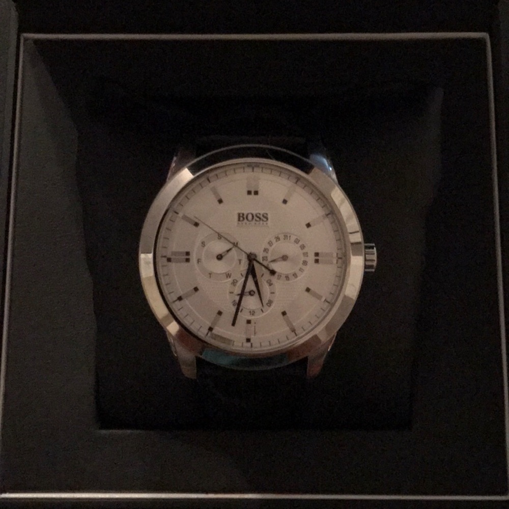 Men’s Hugo Boss Watch with Black Leather Band